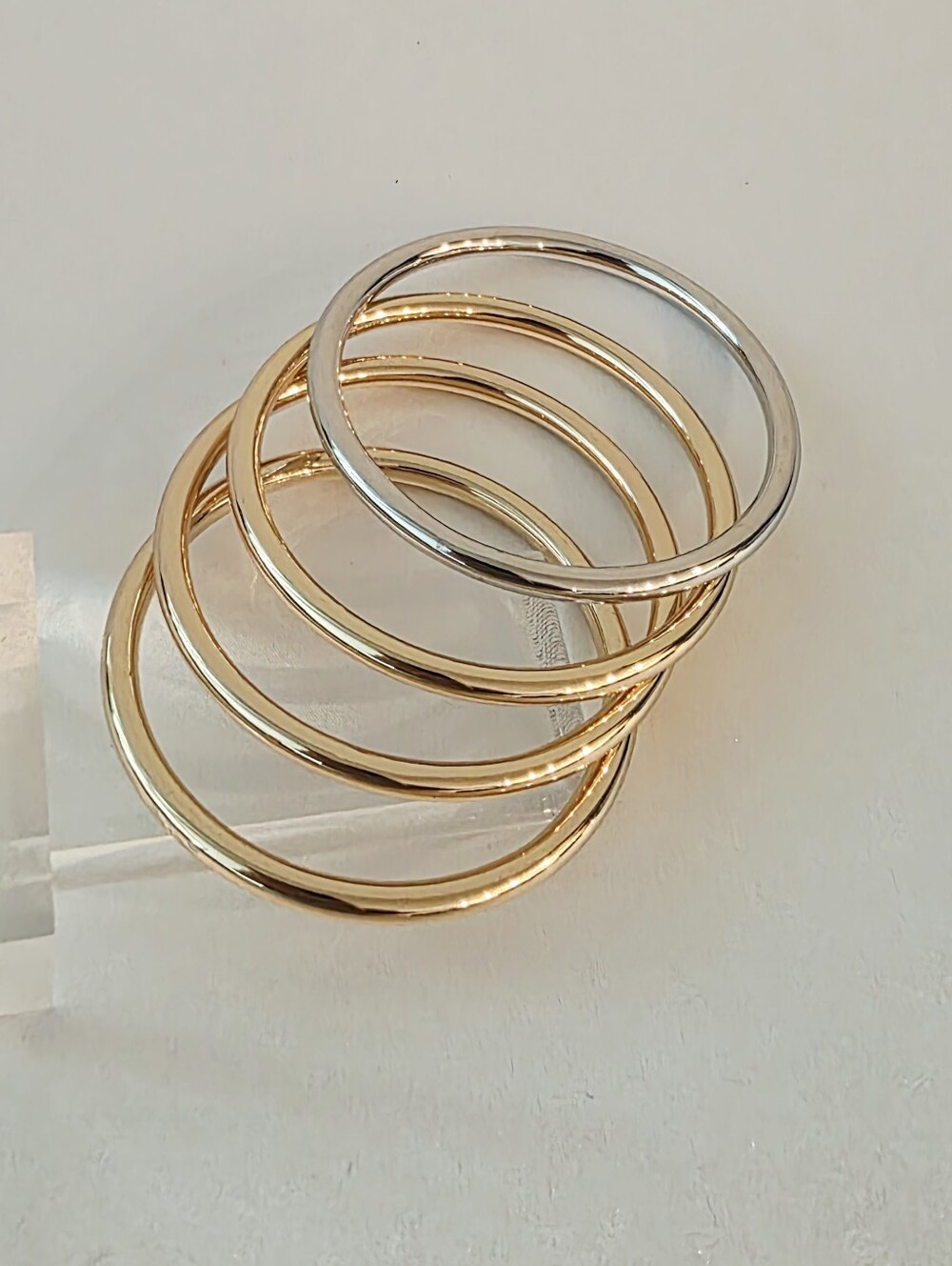 8 Other Reasons Alexia Bangle Bracelet Set Of 4, Gold & Silver New
